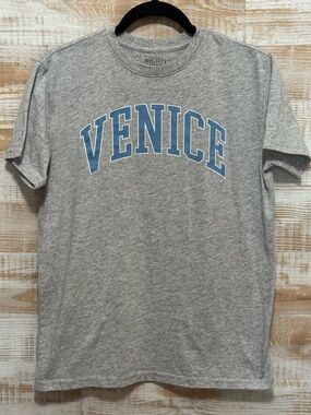 Mighty Fine Gray Tee with Light Blue VENICE Arch in Size Small